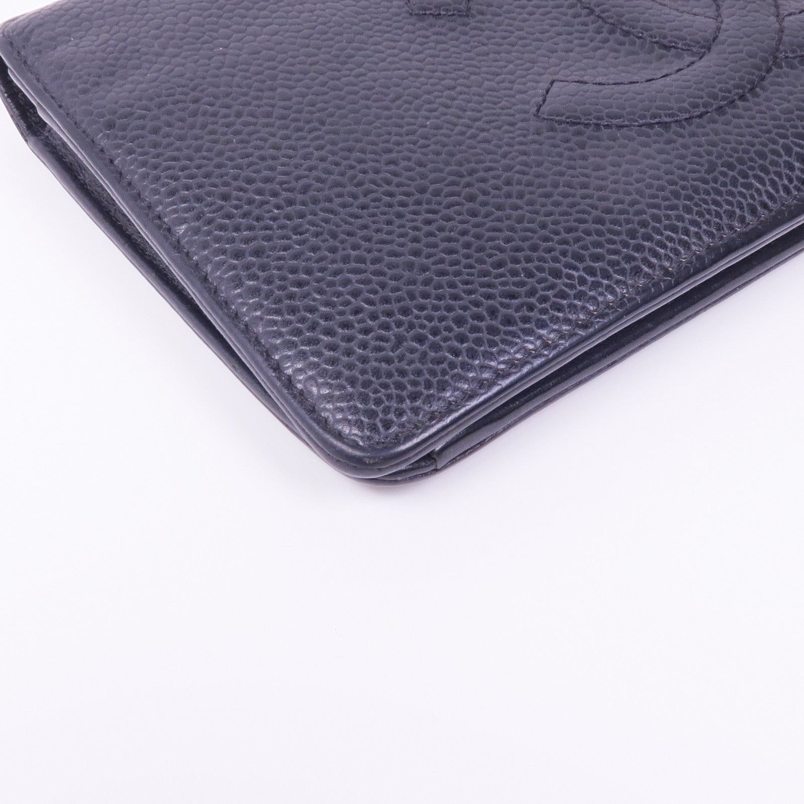 CHANEL 牛皮皮革Long Wallet銀扣長錢包