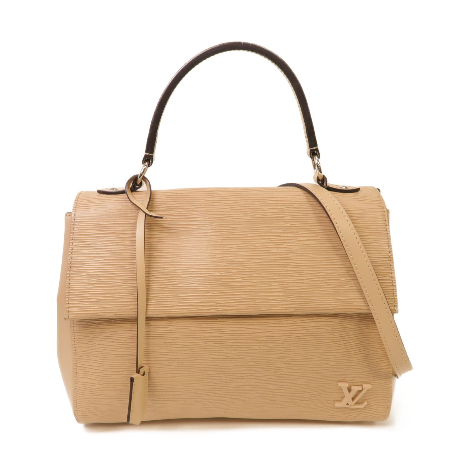 LOUIS VUITTON Epi Cluny MM銀扣手挽肩背兩用袋粉紅色