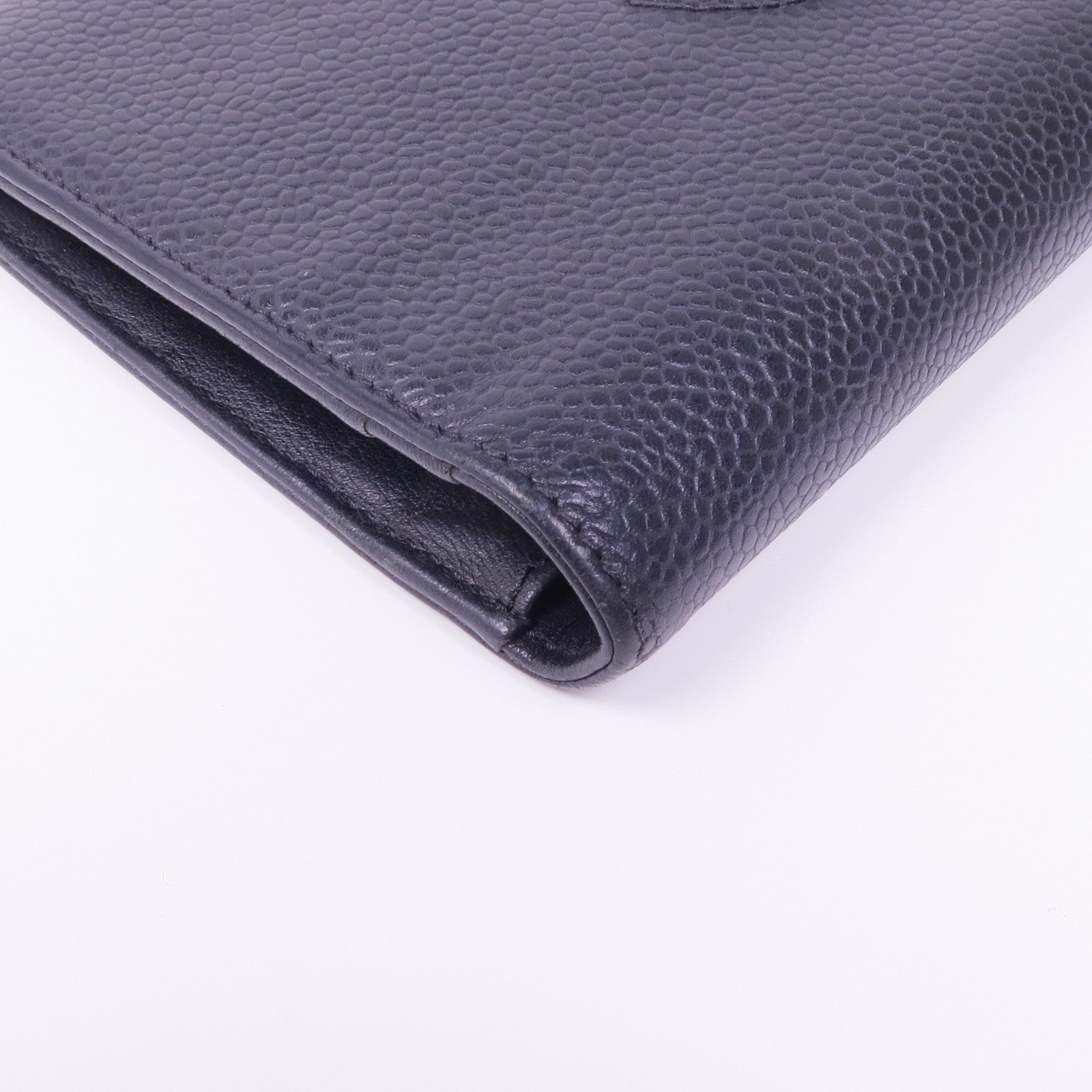 CHANEL 牛皮皮革Long Wallet銀扣長錢包