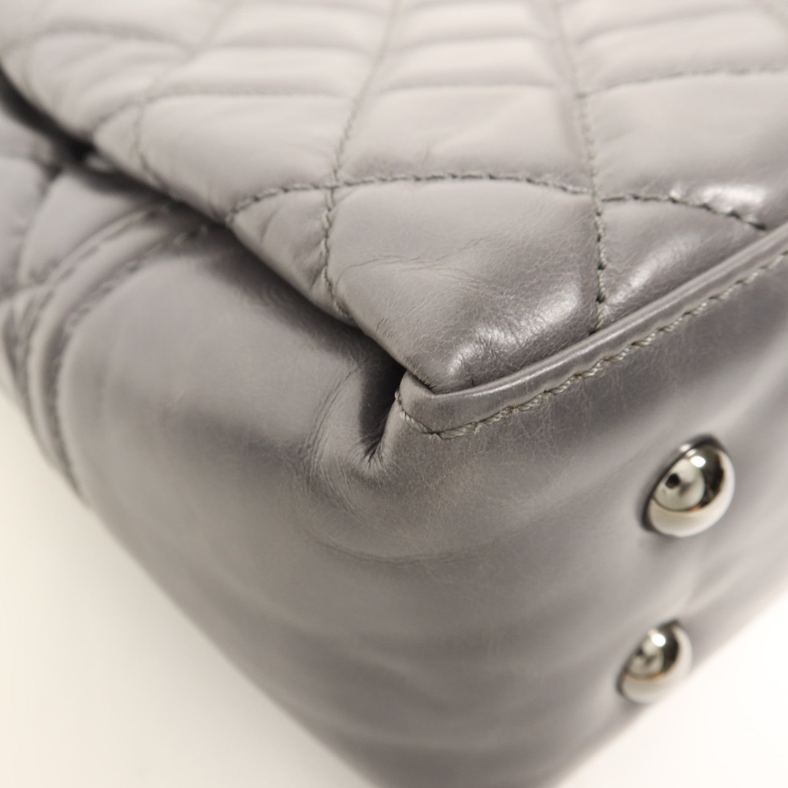 CHANEL 牛皮皮革Chain Shoulder Bag銀扣鏈帶肩背袋