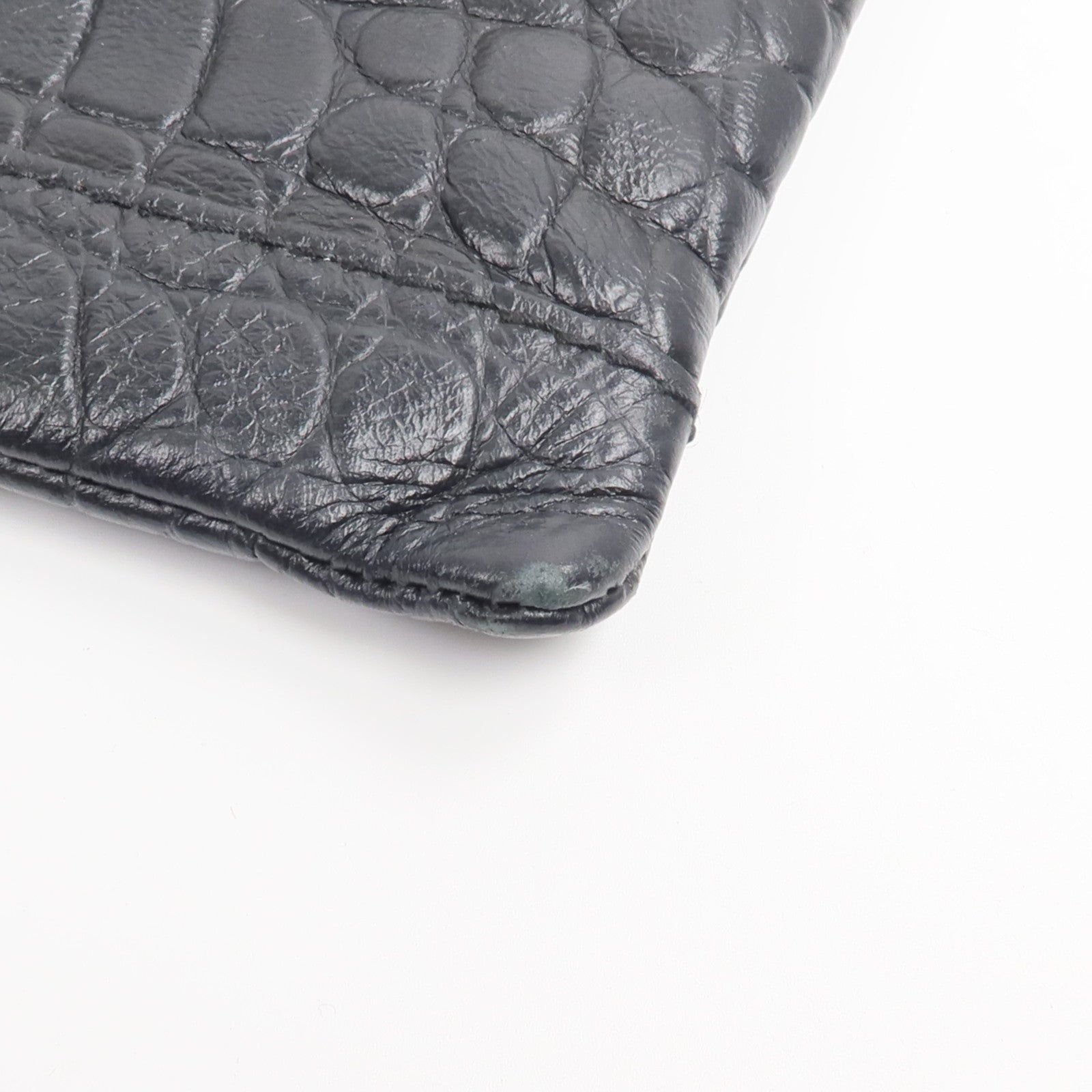 BALENCIAGA 牛皮皮革Crocodile Embossed Classic Clutch手拿包
