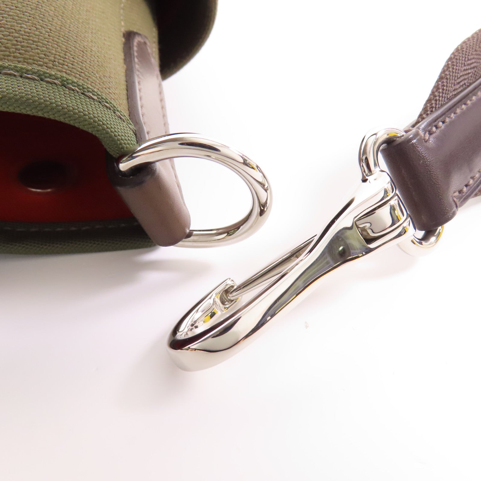 HERMES 帆布The Grooming Bag銀扣手挽肩背兩用袋