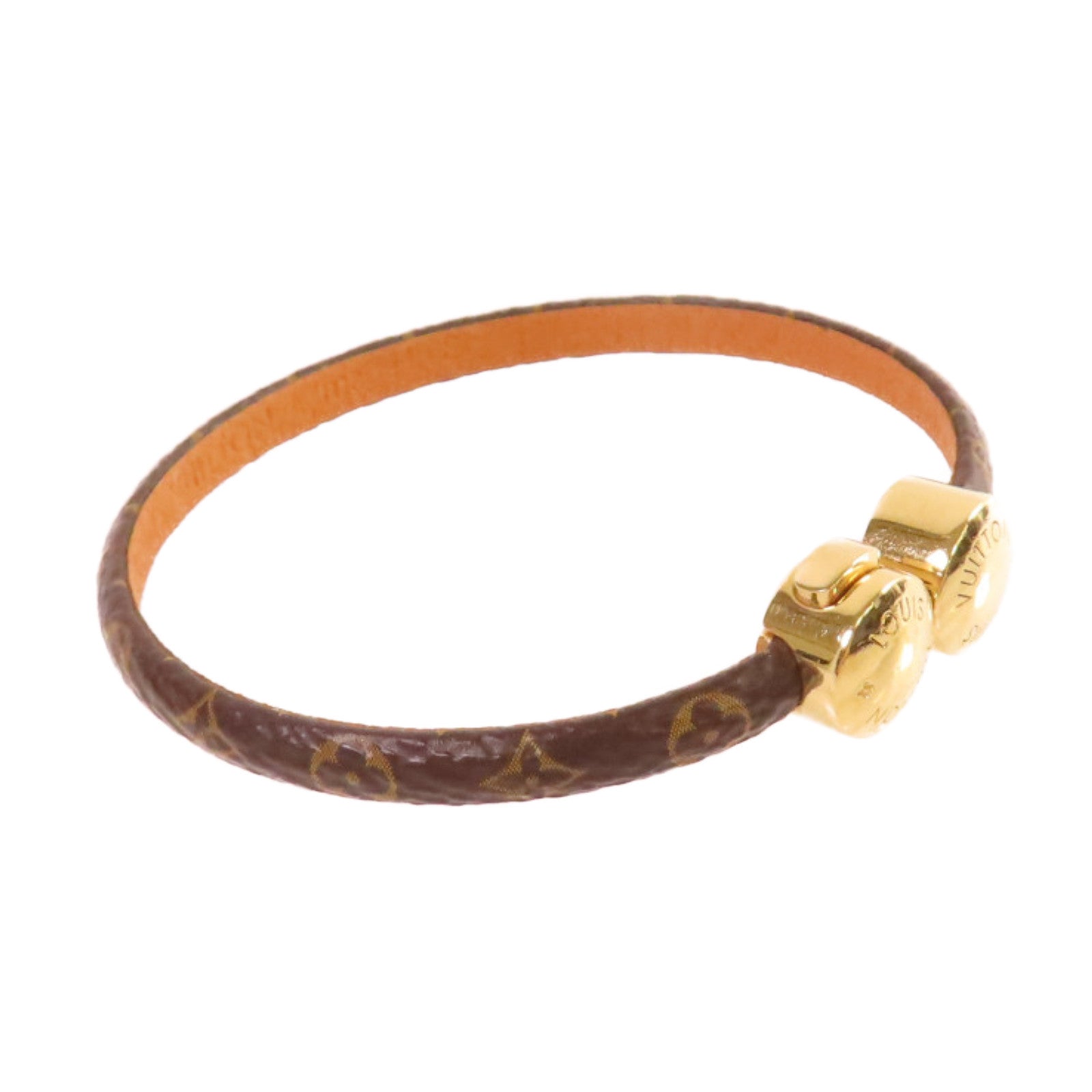 LOUIS VUITTON Monogram Historic Mini Monogram Bracelet金扣手鏈啡色