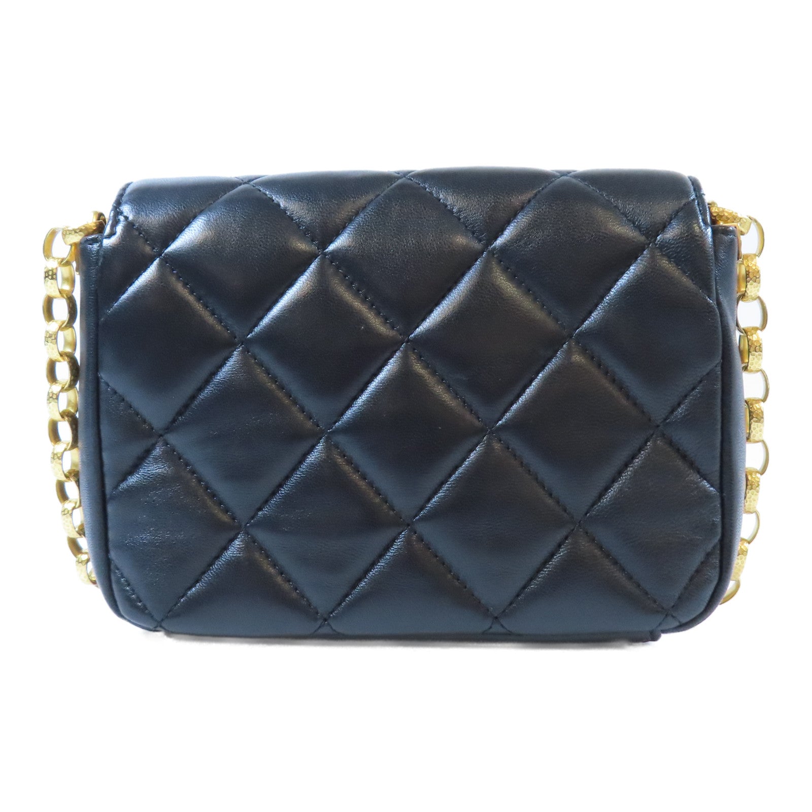 CHANEL 【激減優惠】菱格羊皮皮革Chain Shoulder金扣金扣肩背袋黑色