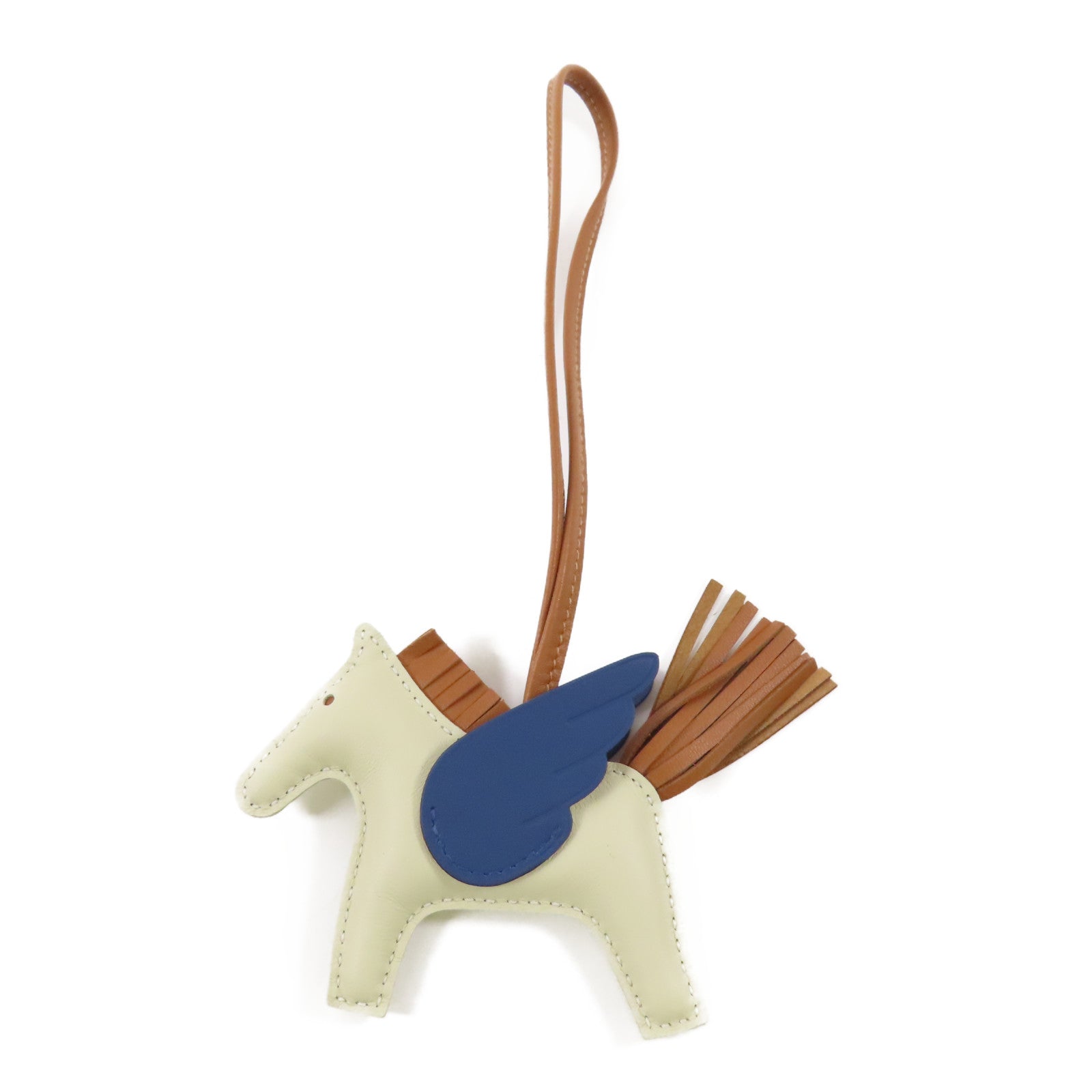 HERMES 牛皮皮革Rodeo Pegase PM掛飾10 Craie