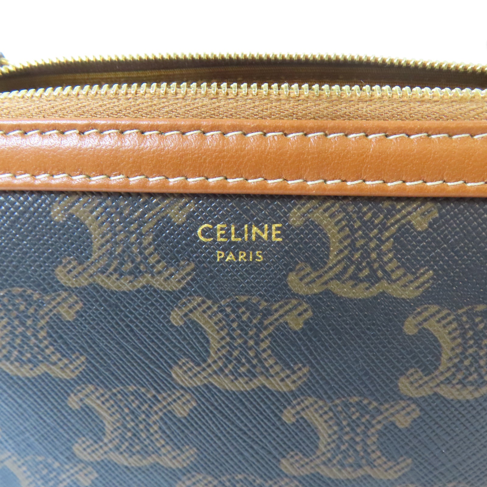 CELINE 帆布Shoulder Bag金扣肩背袋啡色