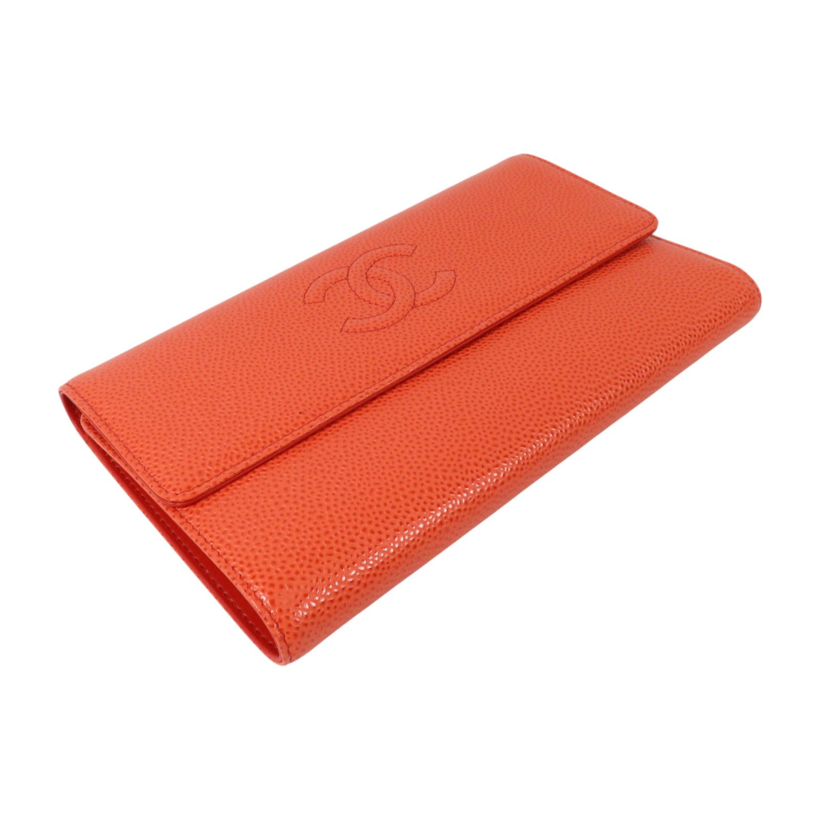 CHANEL 牛皮皮革Timeless CC Flap Long Walle銀扣長錢包