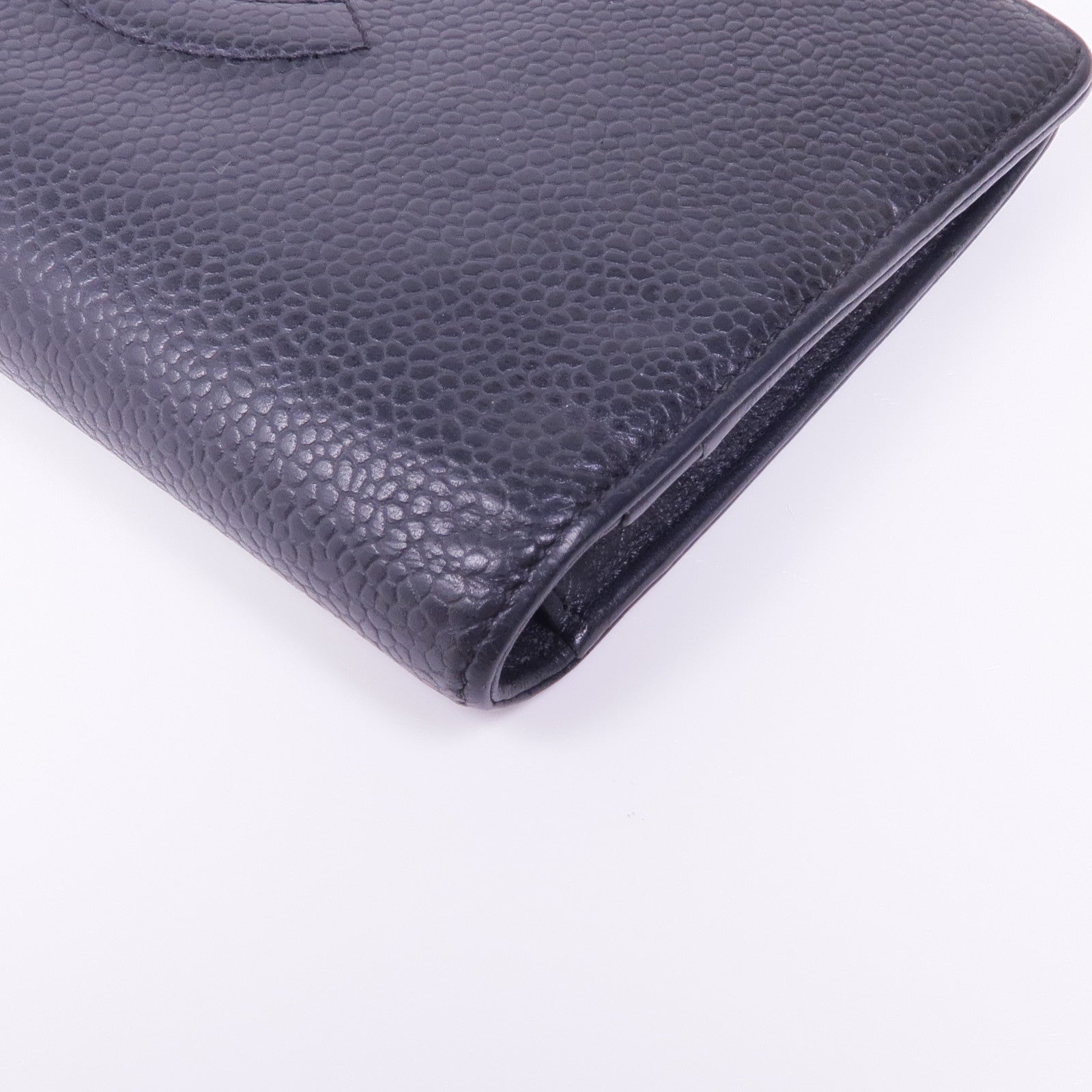 CHANEL 牛皮皮革Long Wallet銀扣長錢包