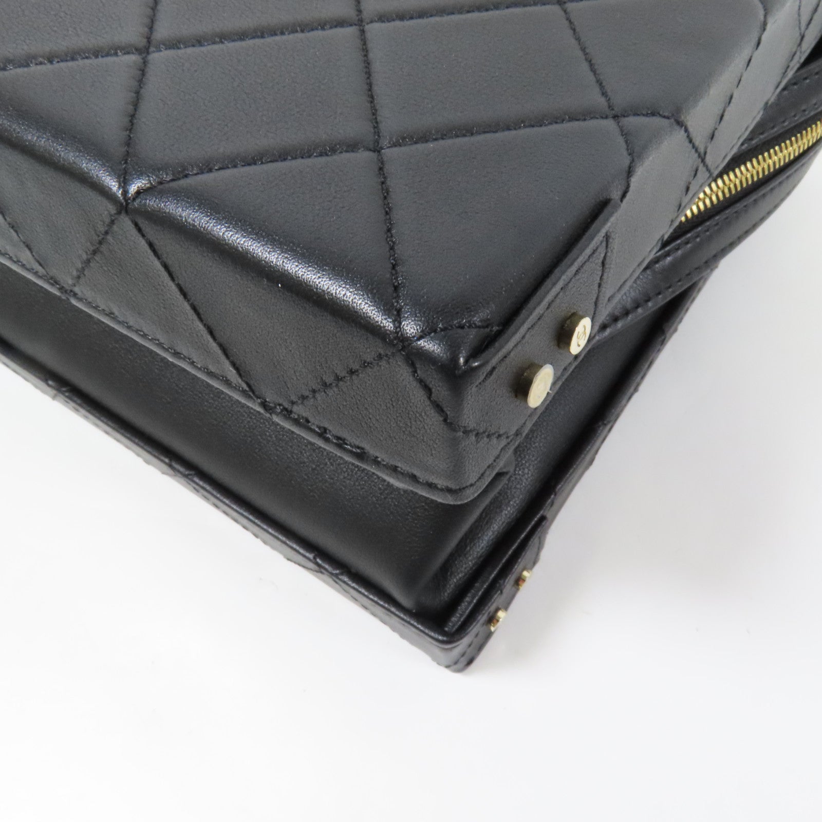 CHANEL 牛皮皮革Vanity Case金扣手挽肩背兩用袋