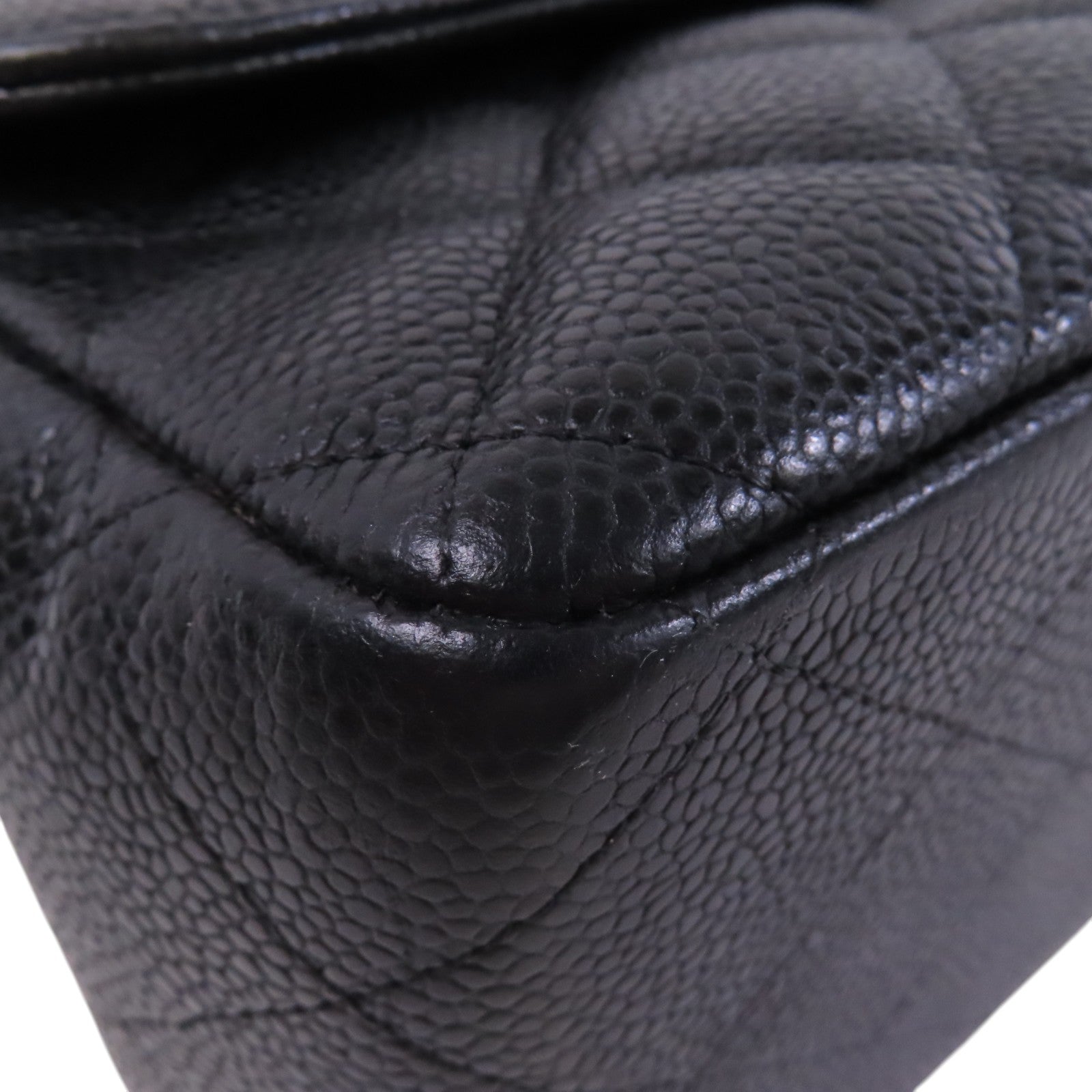 CHANEL 牛皮皮革Large Classic 30銀扣鏈帶肩背袋