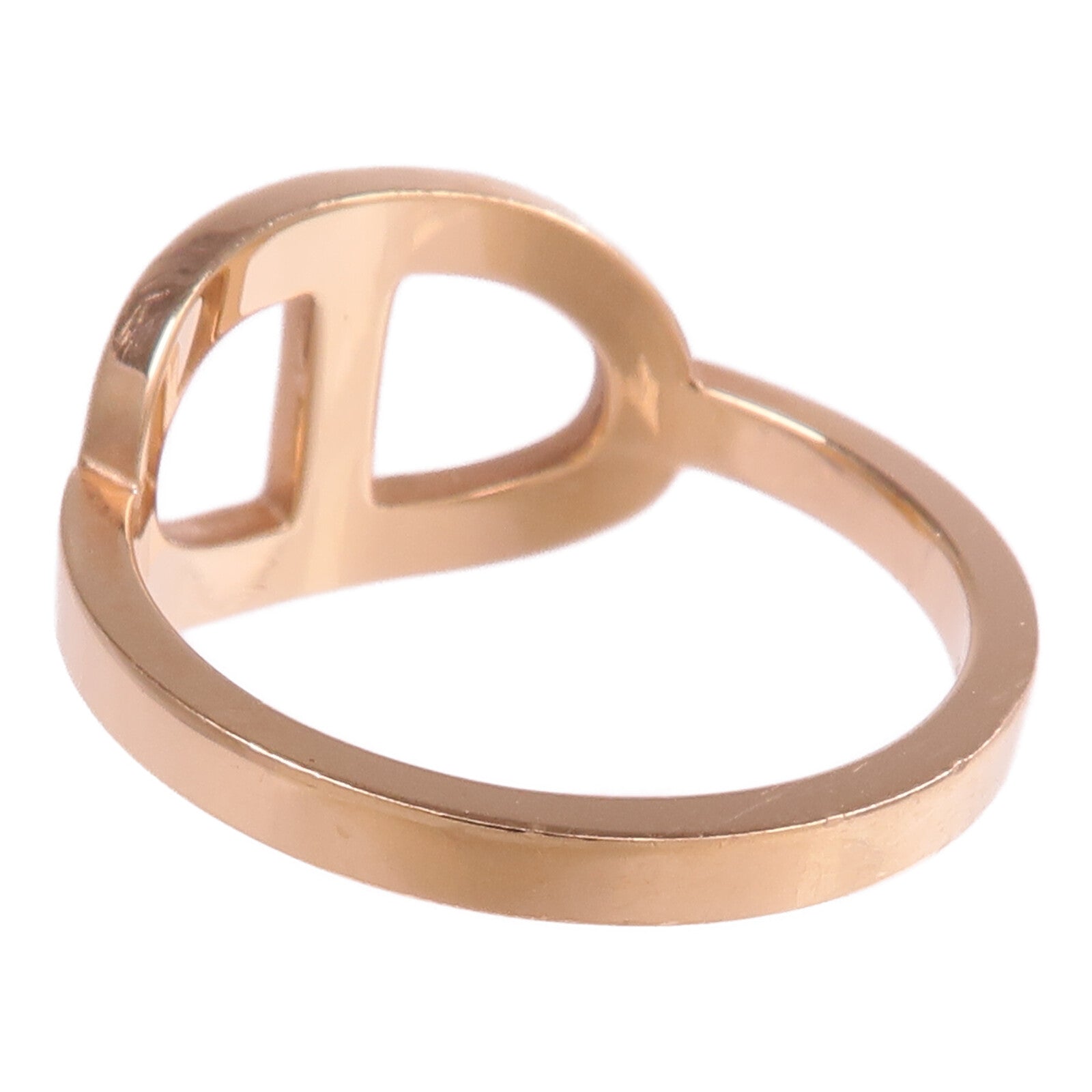 HERMES 18K玫瑰金Chaine d'ancre Contour Ring鑽石戒指Hermes#53/US#6.5