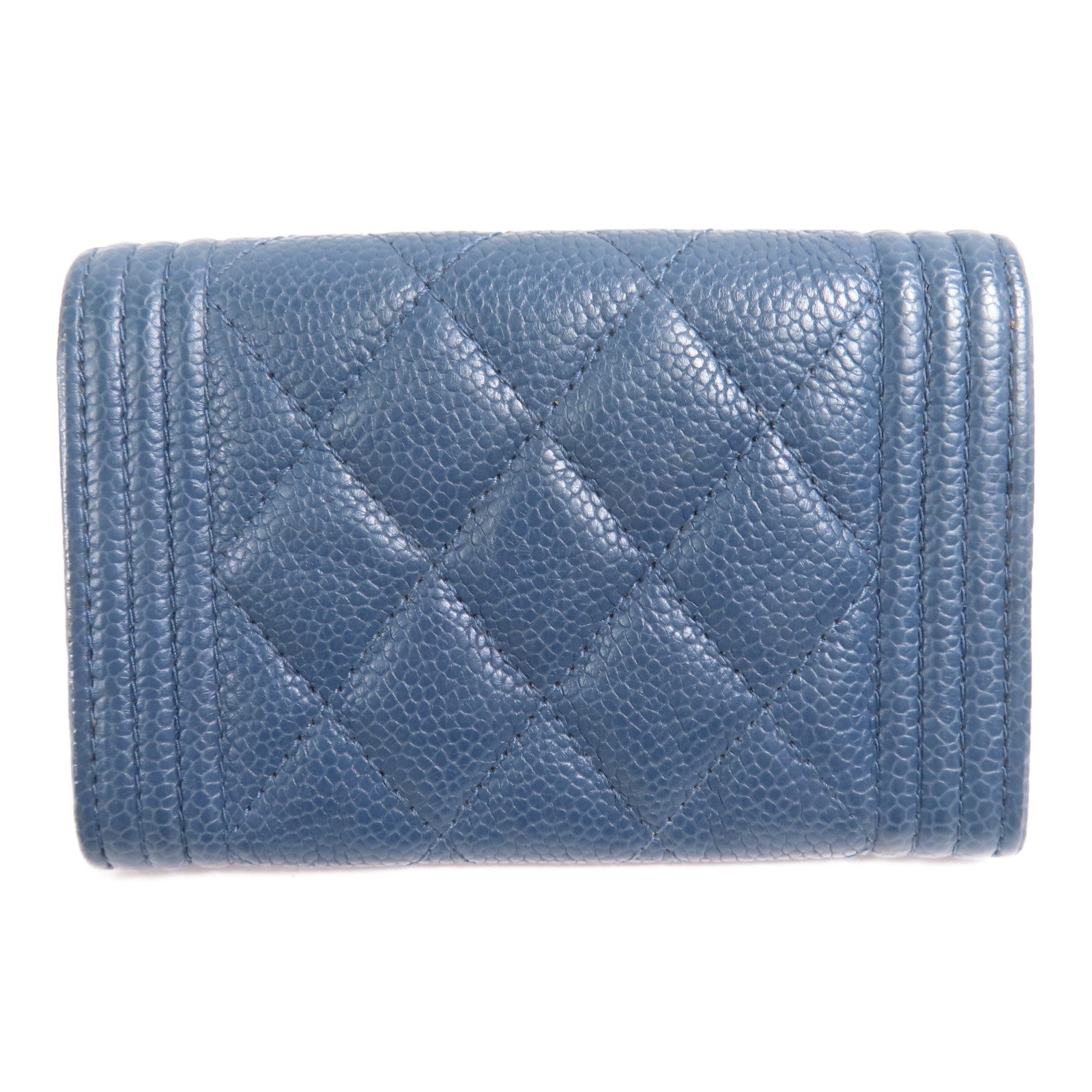 CHANEL 牛皮皮革Boy Card Case金扣卡片套