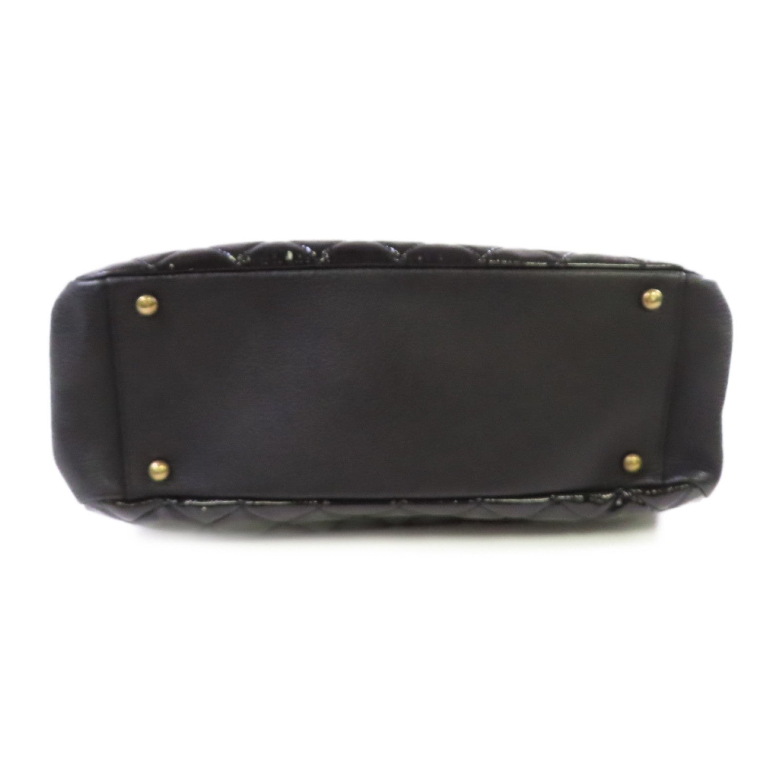 CHANEL 漆皮皮革Chain Shoulder Bag金扣鏈帶手挽肩背袋兩用袋黑色