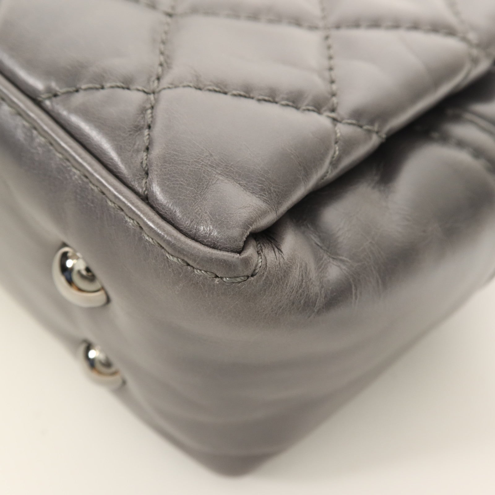 CHANEL 牛皮皮革Chain Shoulder Bag銀扣鏈帶肩背袋