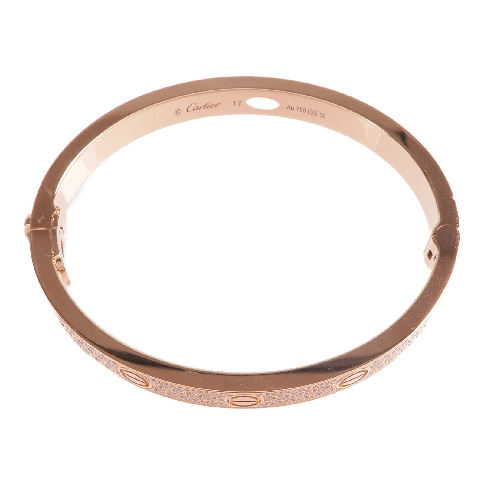 CARTIER 18K玫瑰金Love Bracelet Classic Model鑽石手鐲Cartier#17