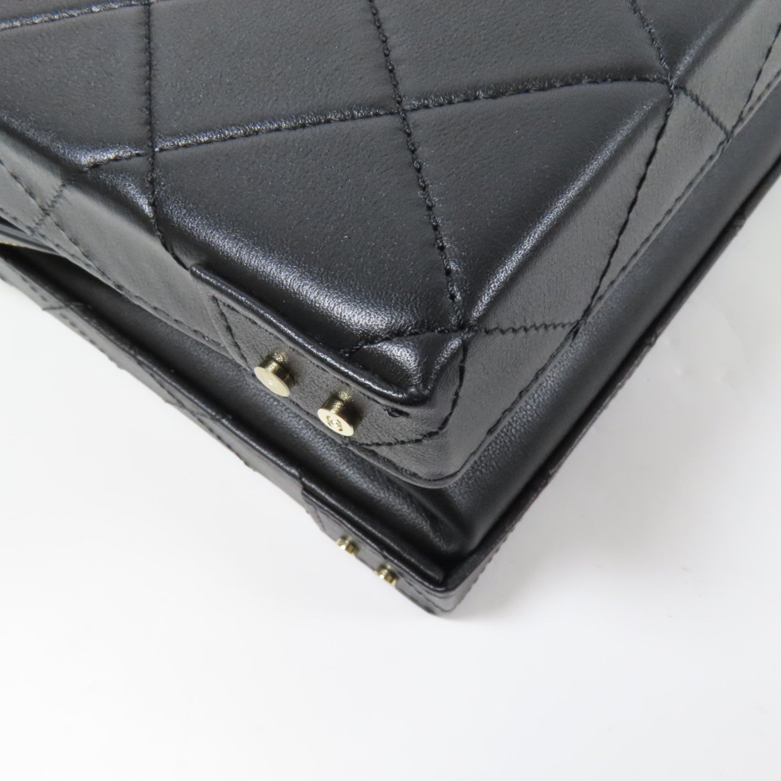 CHANEL 牛皮皮革Vanity Case金扣手挽肩背兩用袋