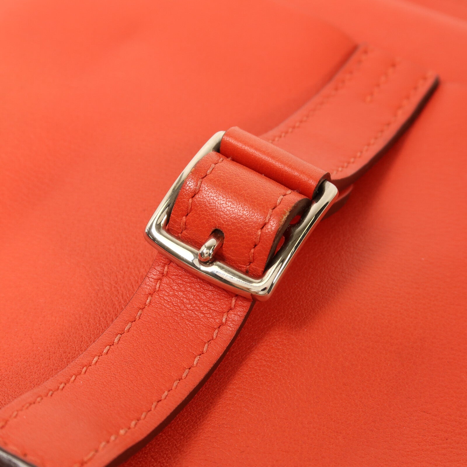 HERMES Swift皮革Mini Halzan銀扣手挽肩背兩用袋Rouge Pivoine