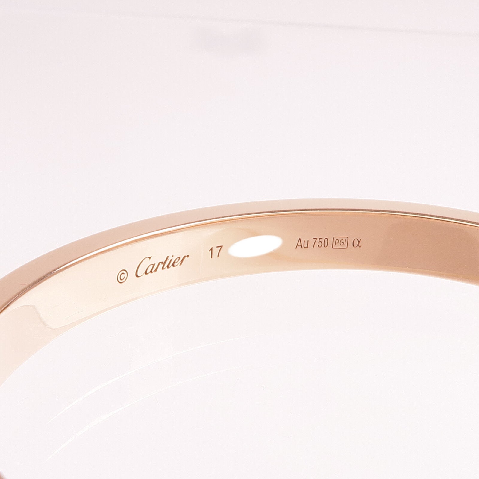 CARTIER 18K玫瑰金Love Bracelet Classic Model鑽石手鐲Cartier#17