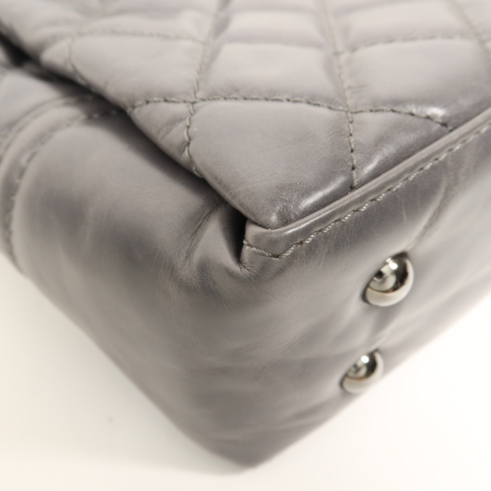 CHANEL 牛皮皮革Chain Shoulder Bag銀扣鏈帶肩背袋