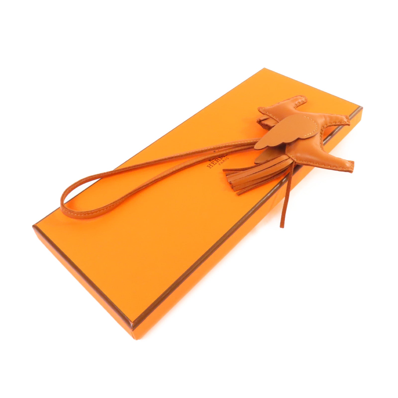 HERMES Swift皮革Rodeo Pegase PM Charm掛飾Gold棕金色
