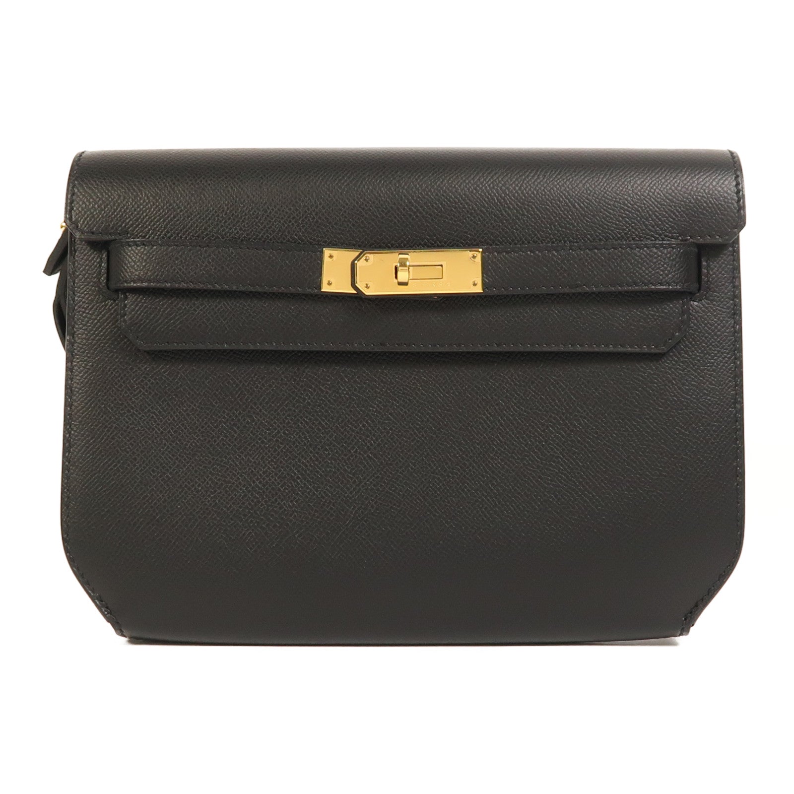 HERMES Epsom皮革Kelly Depeches 25金扣手拿包