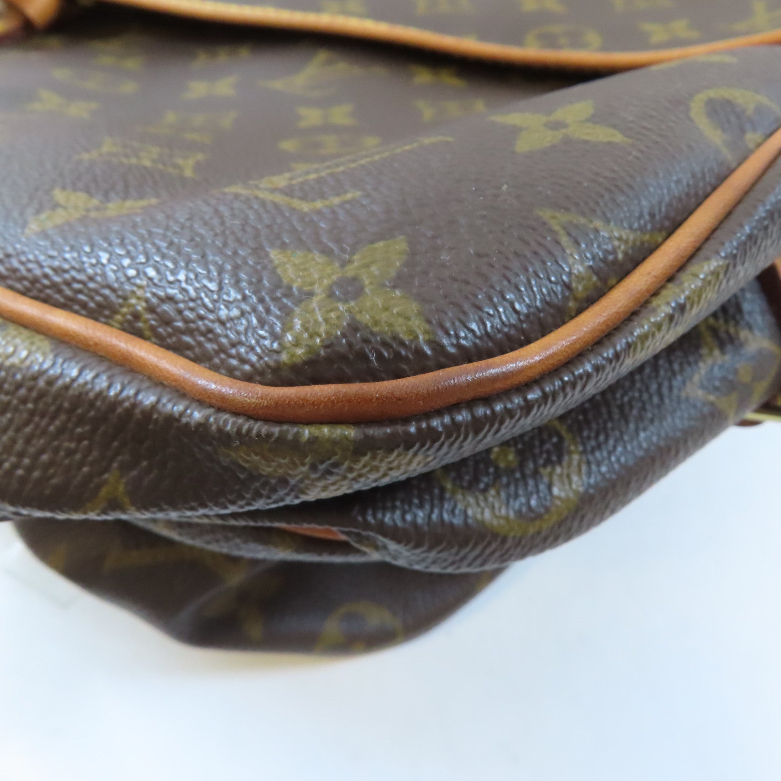 LOUIS VUITTON Monogram Hunting Bag金扣手挽肩背兩用袋啡色