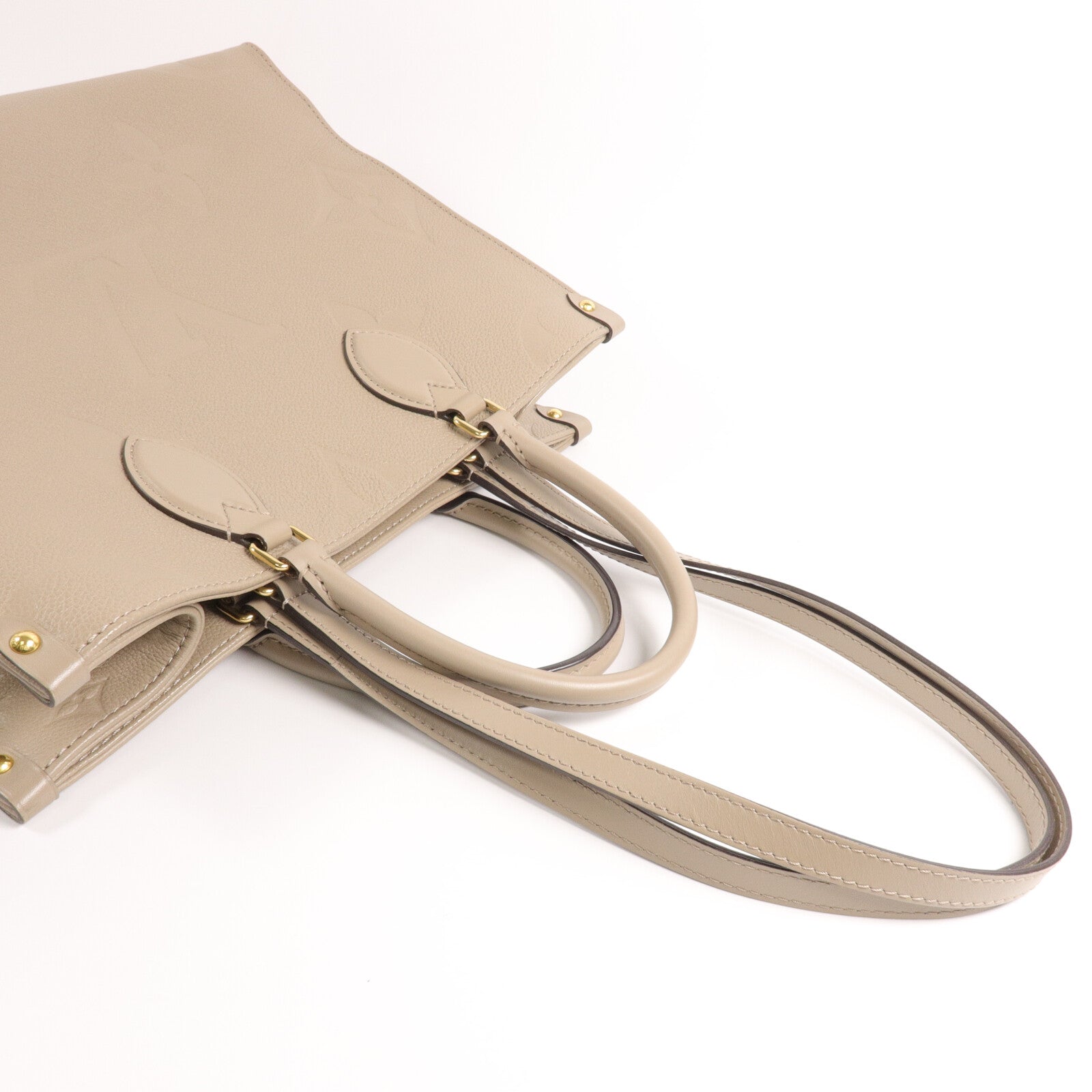 LOUIS VUITTON Monogram Empreinte On The Go MM金扣手挽肩背兩用袋