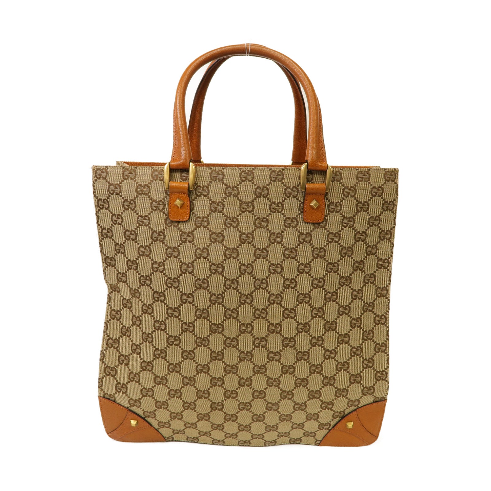 GUCCI 帆布Hand Bag金扣手挽袋啡色