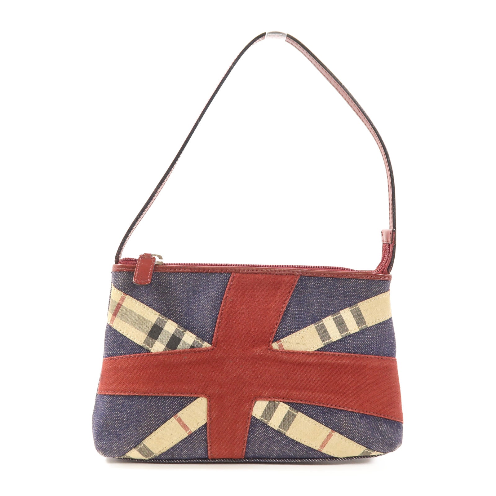 BURBERRY 帆布Pouch銀扣肩背袋