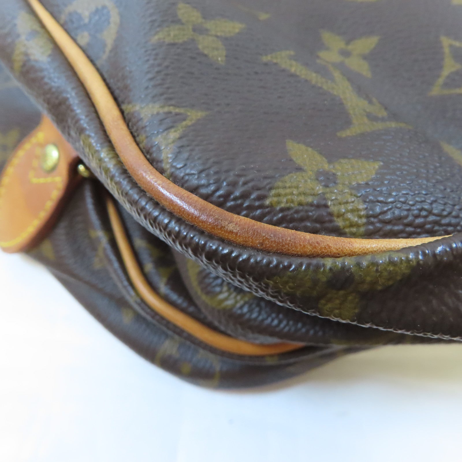 LOUIS VUITTON Monogram Hunting Bag金扣手挽肩背兩用袋啡色