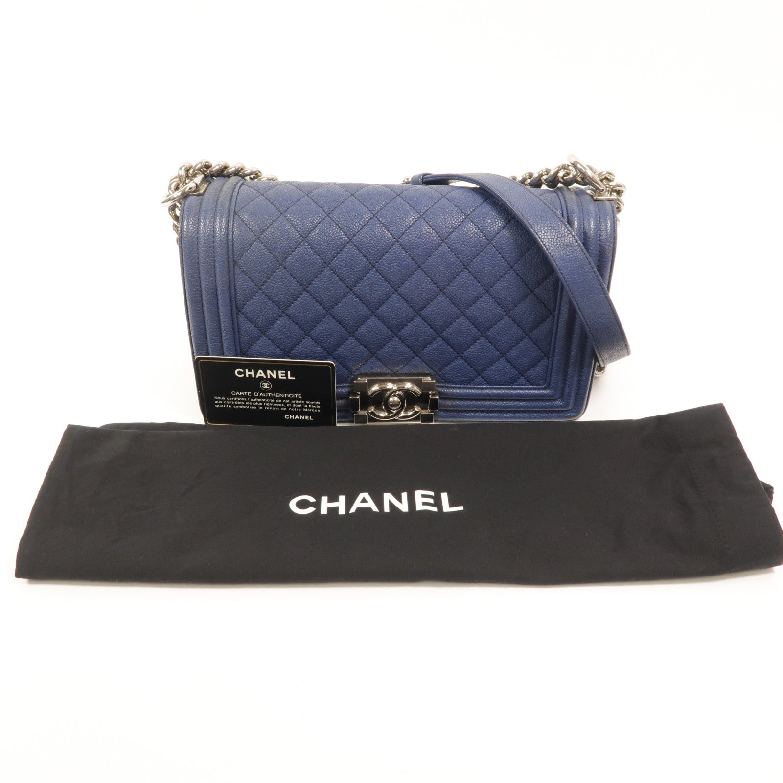 CHANEL 牛皮皮革Boy 25鏈帶肩背袋