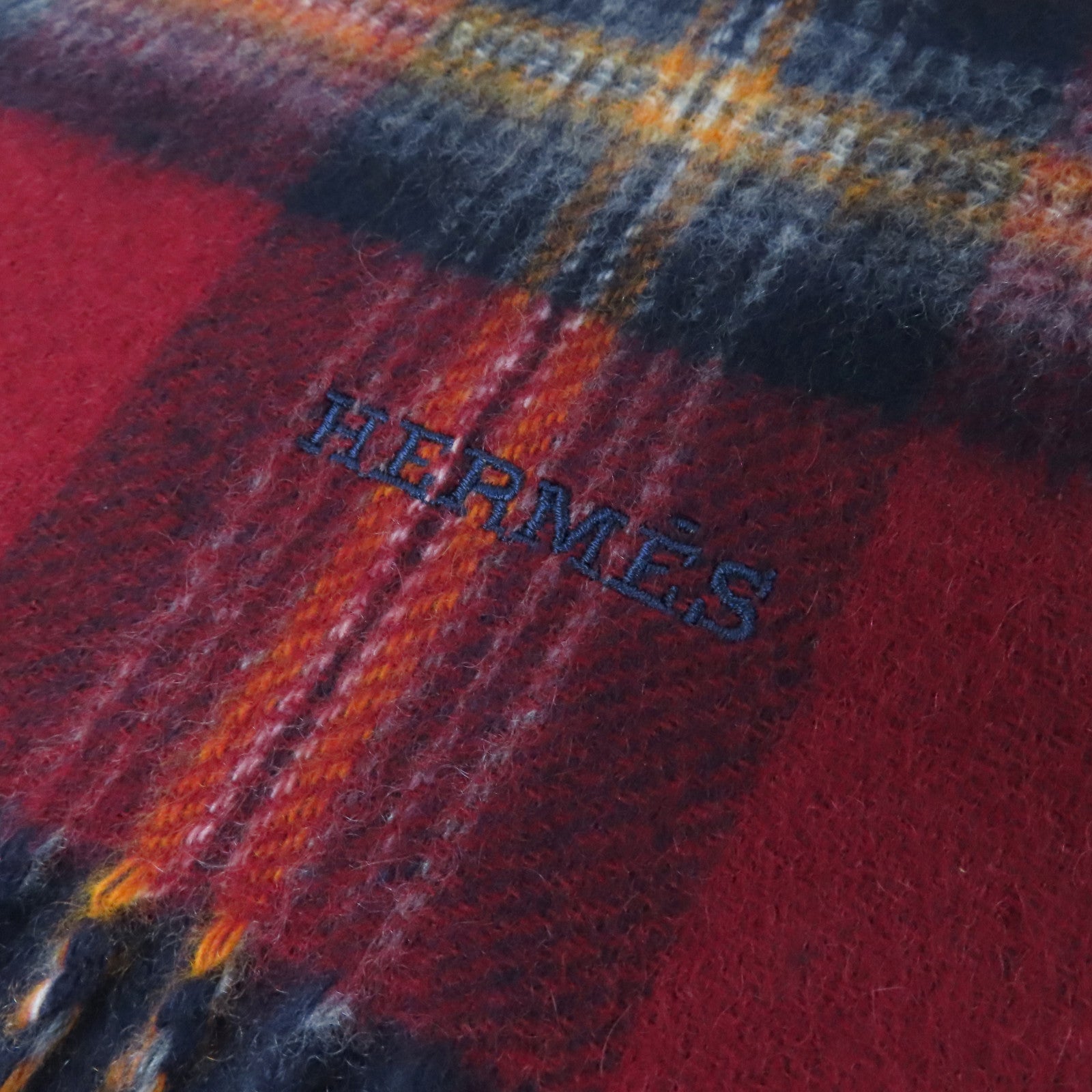 HERMES 羊絨Scarf圍巾紅色