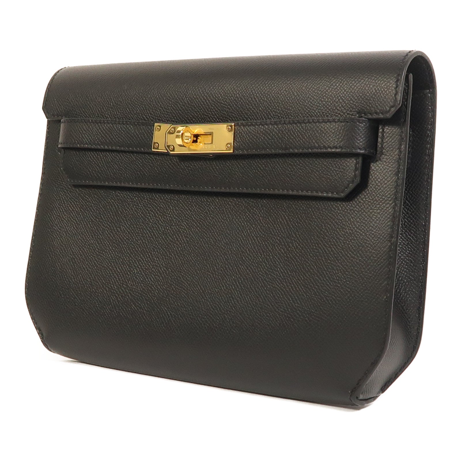 HERMES Epsom皮革Kelly Depeches 25金扣手拿包