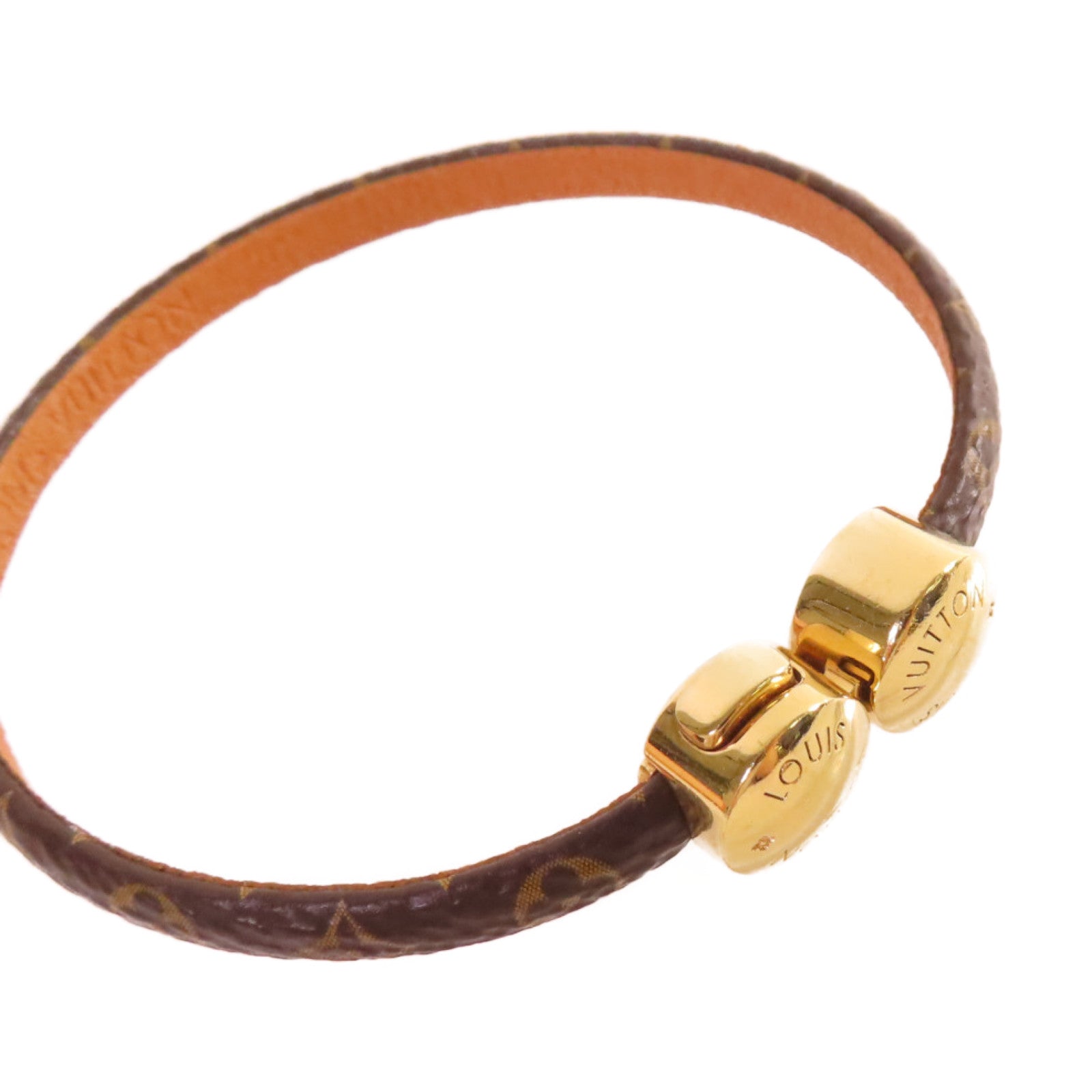 LOUIS VUITTON Monogram Historic Mini Monogram Bracelet金扣手鏈啡色