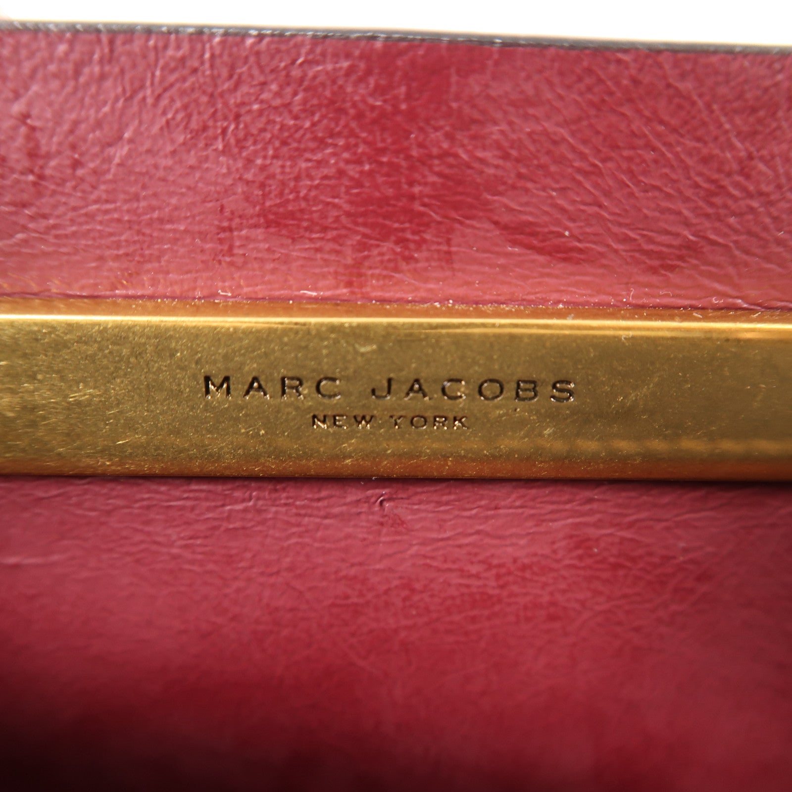 MARC JACOBS GHW Shoulder Bag 2 Way Shoulder Bag Handbag Calfskin Leather Navy