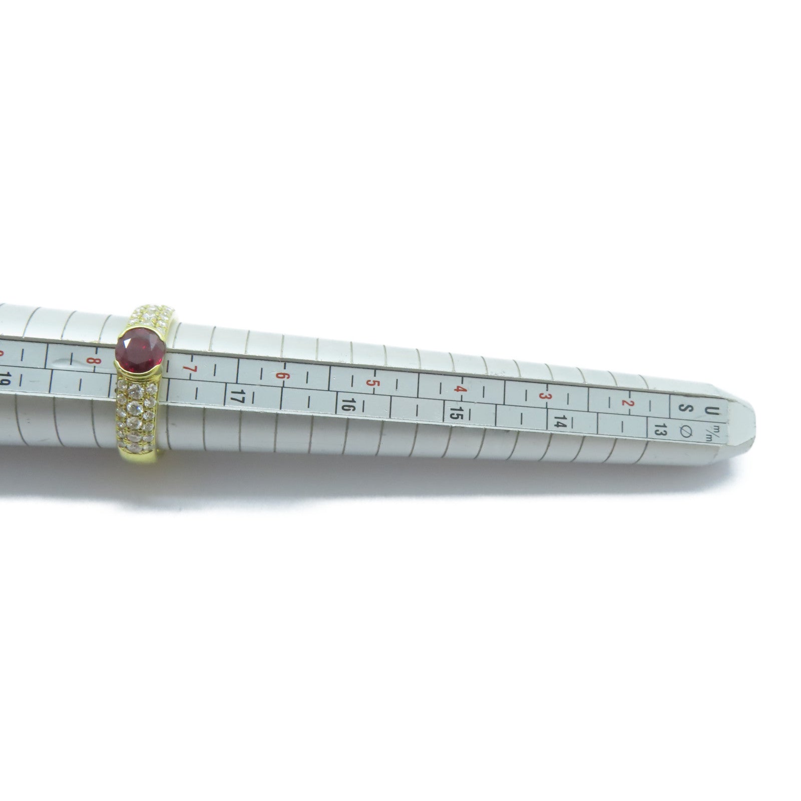JEWELRY 【激減優惠】18K黃金Ruby Ring 1.01ct紅寶石/0.55ct鑽石戒指US#7.5
