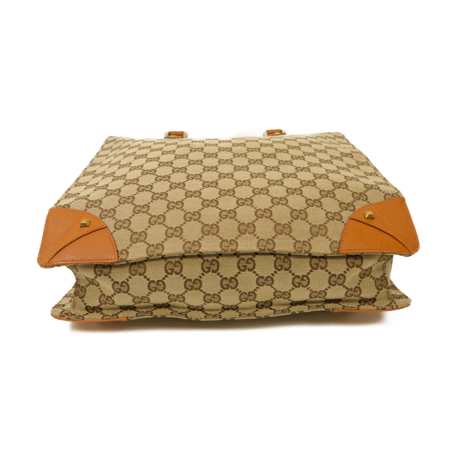 GUCCI 帆布Hand Bag金扣手挽袋啡色