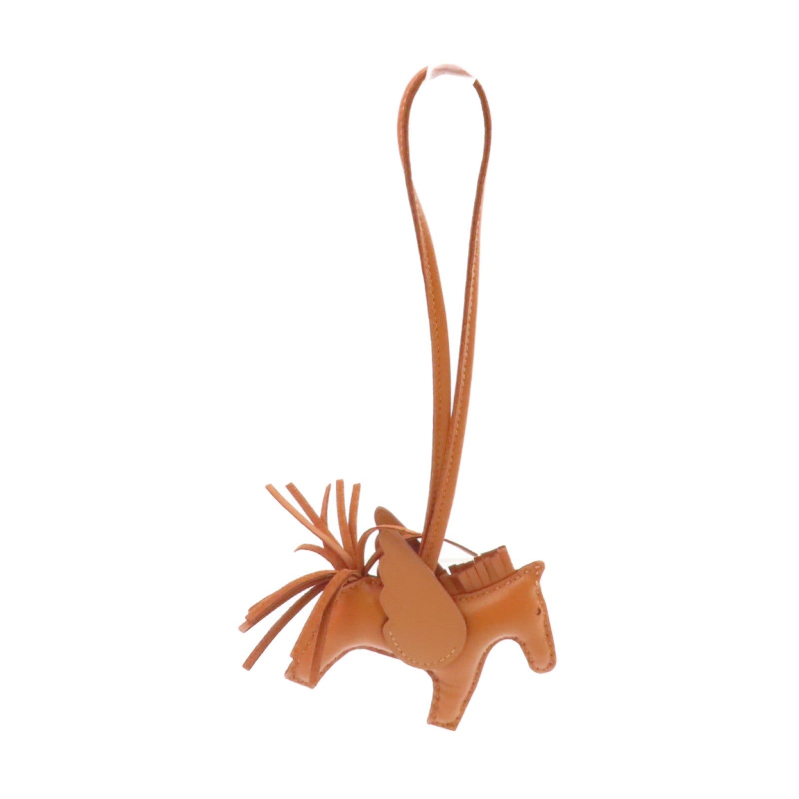 HERMES Swift皮革Rodeo Pegase PM Charm掛飾Gold棕金色
