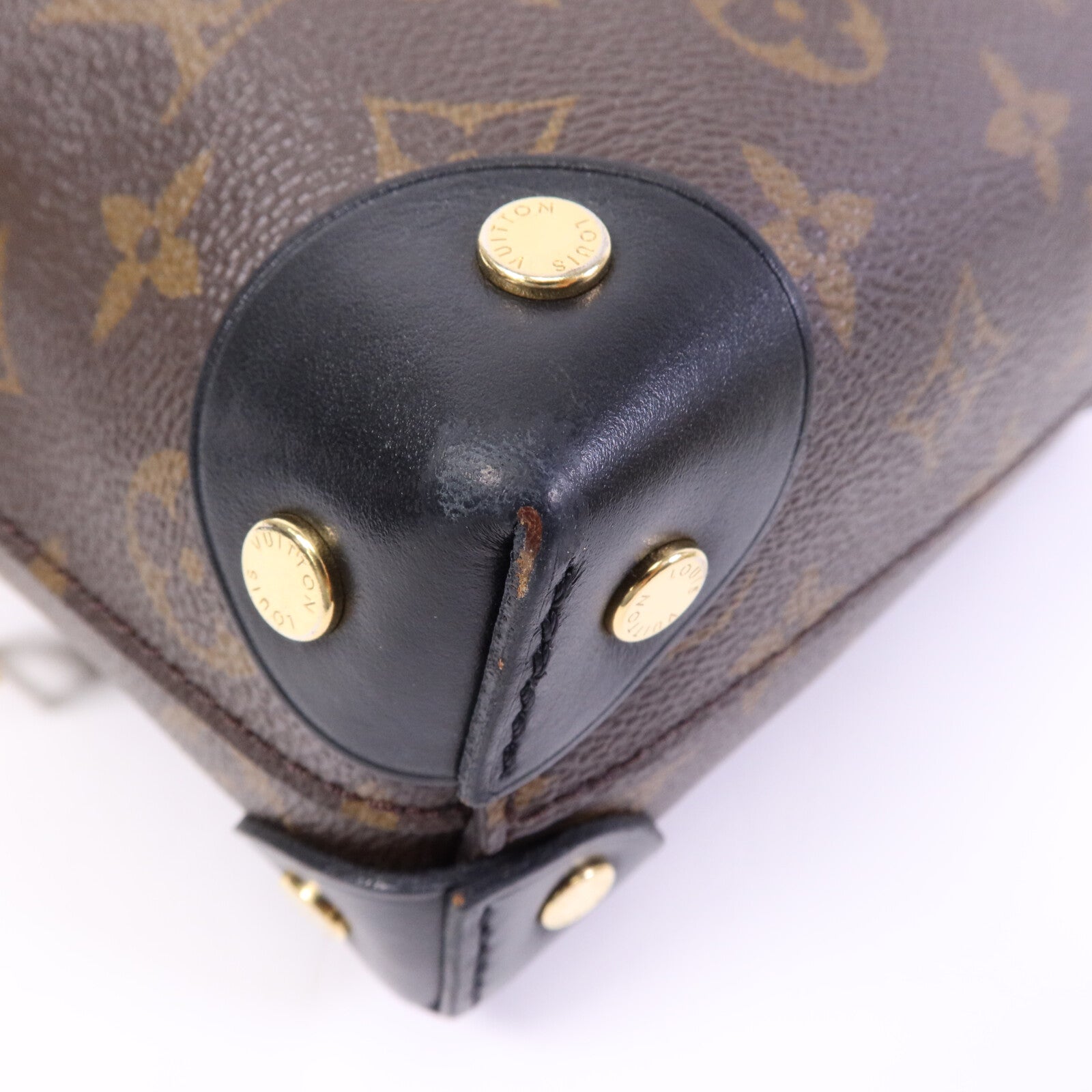 LOUIS VUITTON Monogram Petite Malle Souple金扣手挽肩背兩用袋棕色