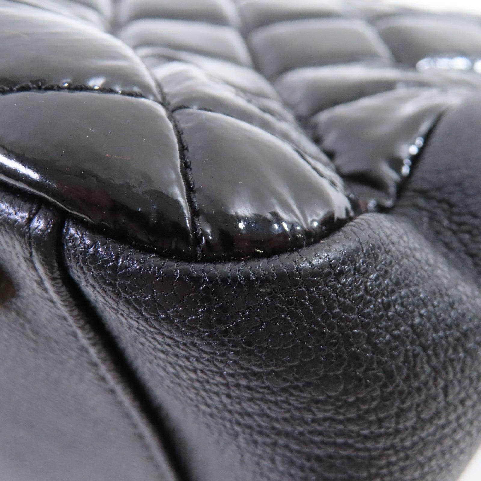 CHANEL 漆皮皮革Chain Shoulder Bag金扣鏈帶手挽肩背袋兩用袋黑色