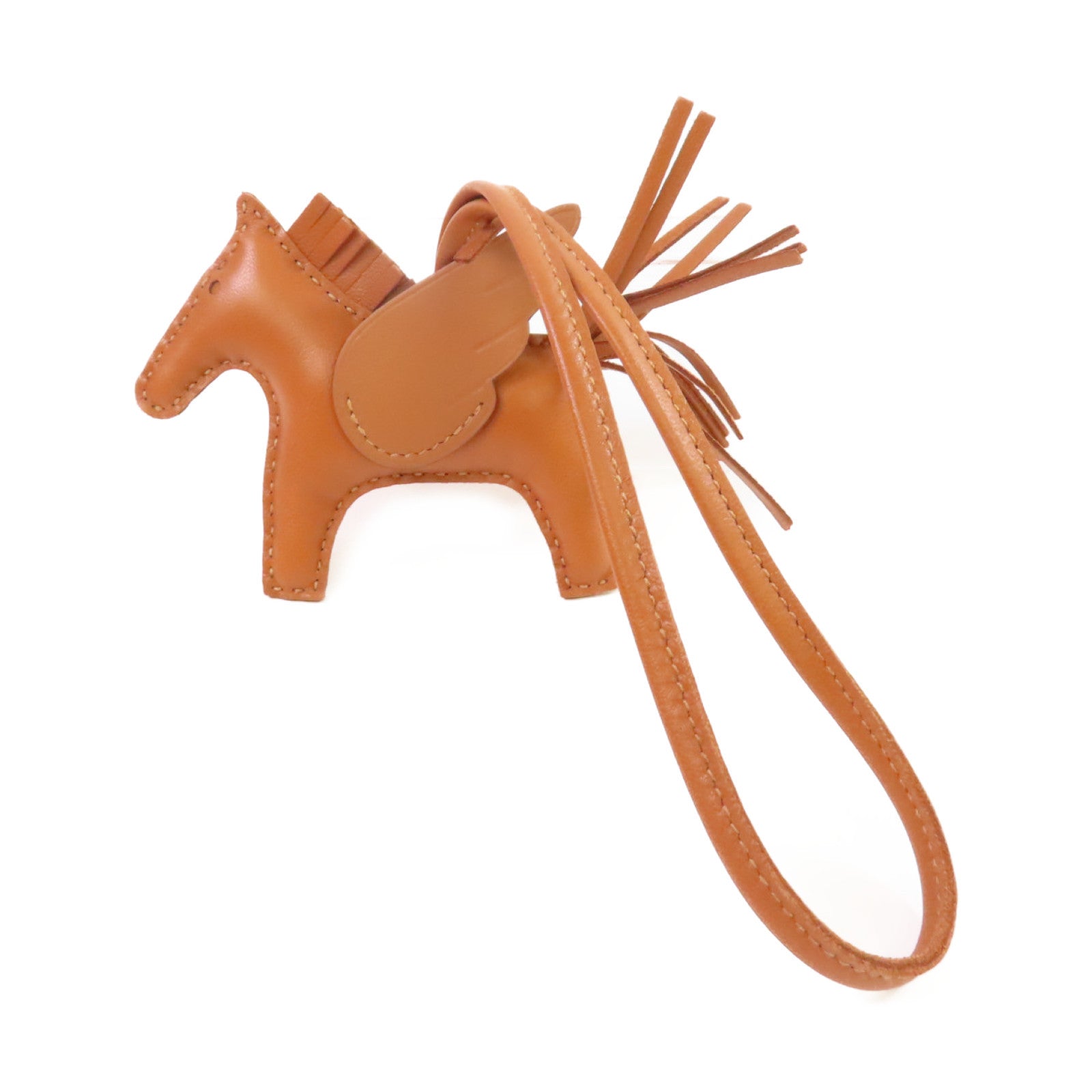 HERMES Swift皮革Rodeo Pegase PM Charm掛飾Gold棕金色