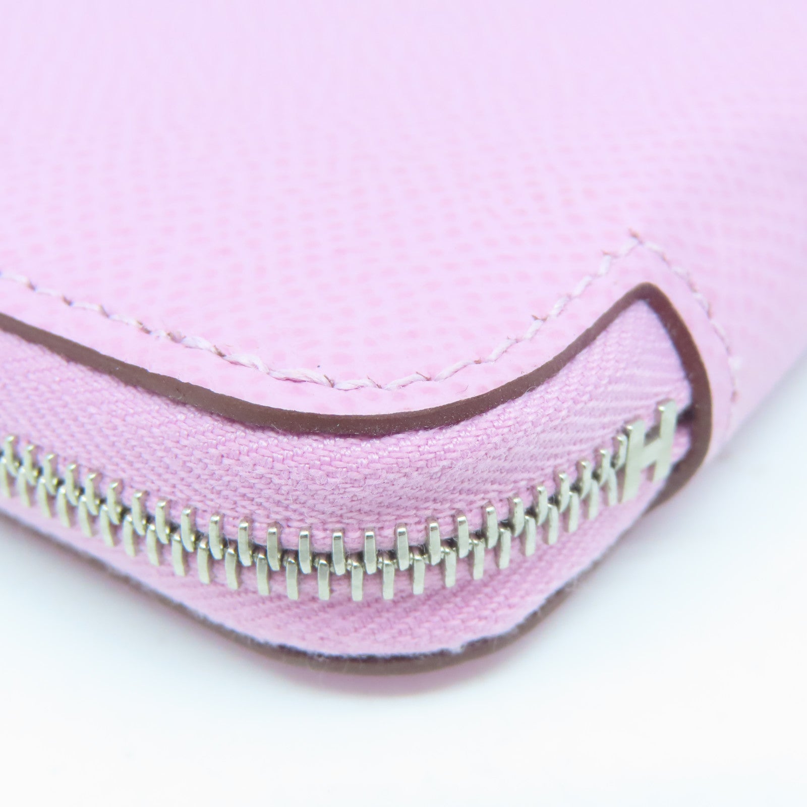 HERMES 【激減優惠】Epsom皮革Silk In Wallet銀扣長錢包Pink Bubblegum正粉紅色