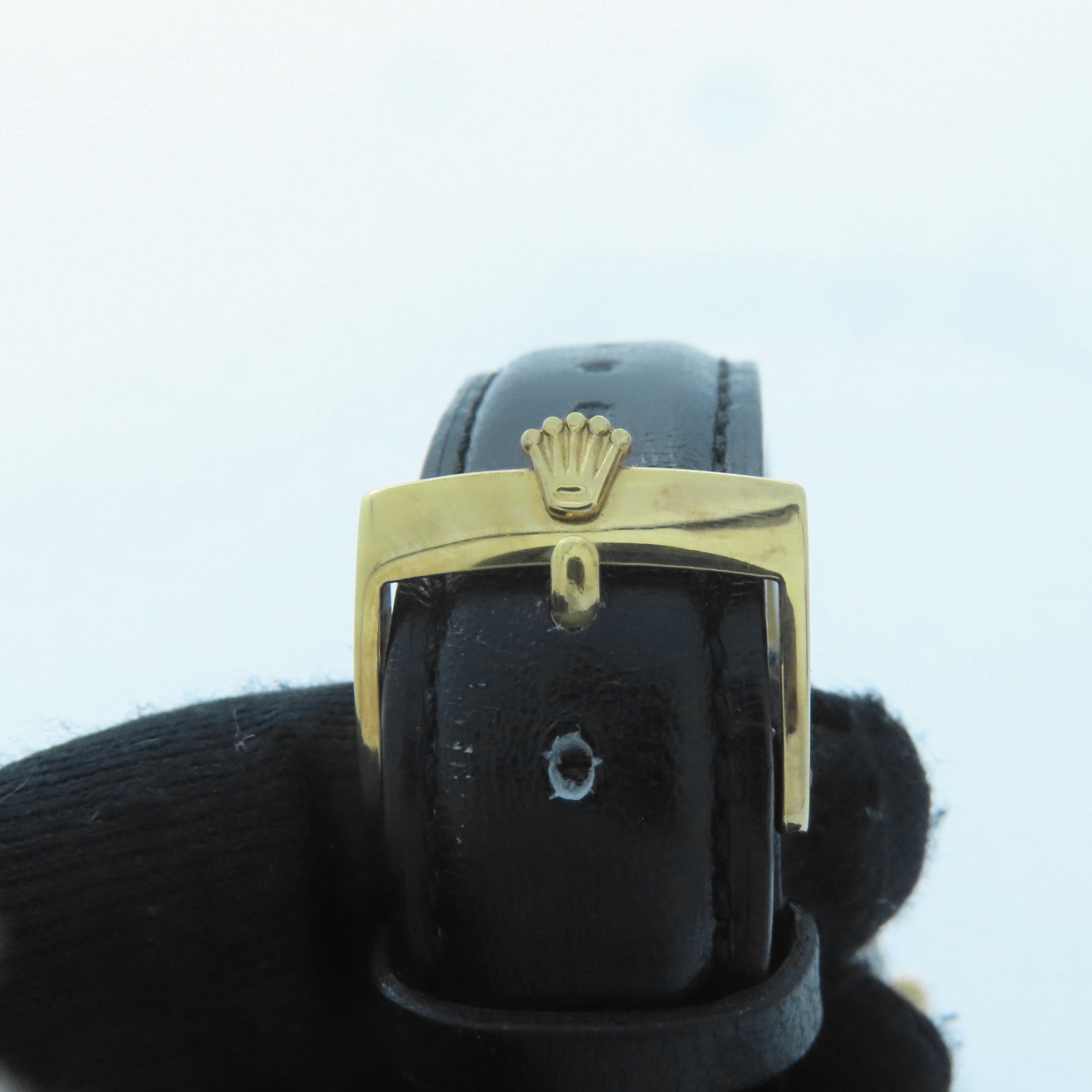 ROLEX Oyster Perpetual Date鍍金/皮革帶手錶自動機芯金色