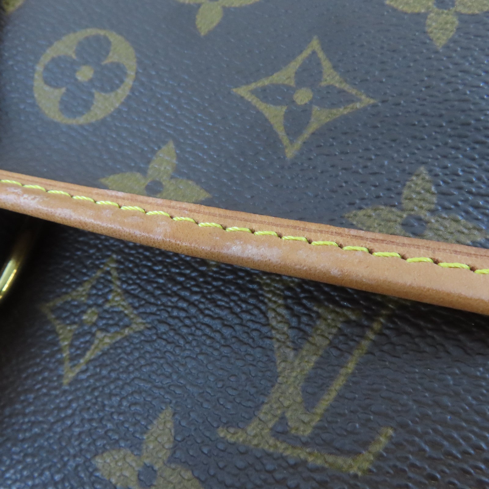 LOUIS VUITTON Monogram Hunting Bag金扣手挽肩背兩用袋啡色
