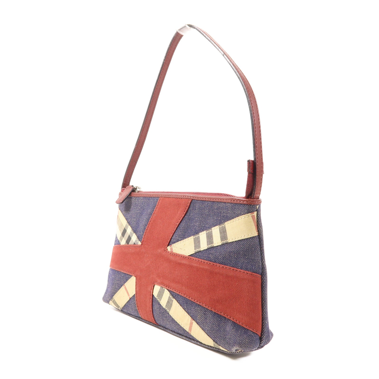 BURBERRY 帆布Pouch銀扣肩背袋