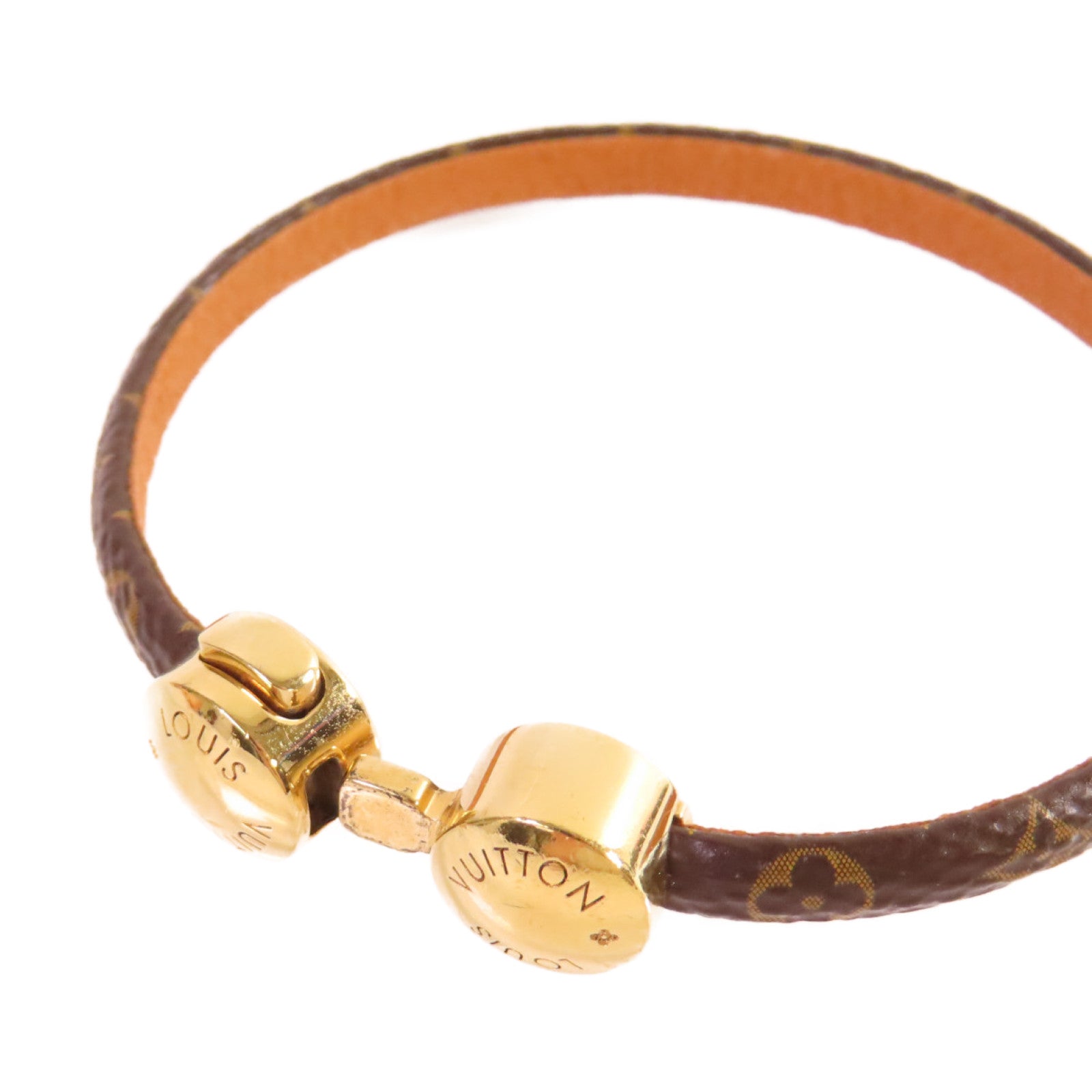 LOUIS VUITTON Monogram Historic Mini Monogram Bracelet金扣手鏈啡色