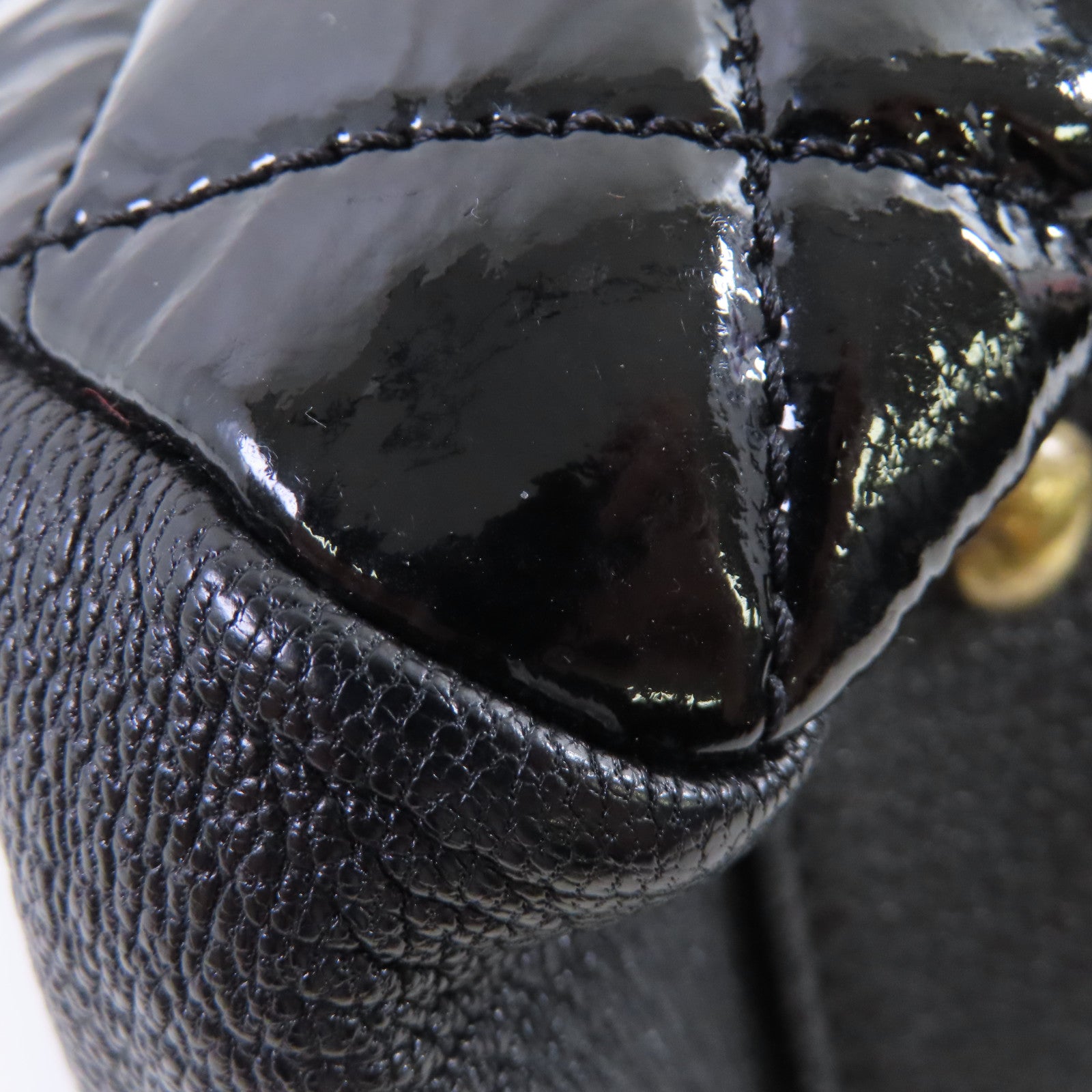 CHANEL 【激減優惠】漆皮皮革Chain Shoulder Bag金扣鏈帶手挽肩背袋兩用袋黑色