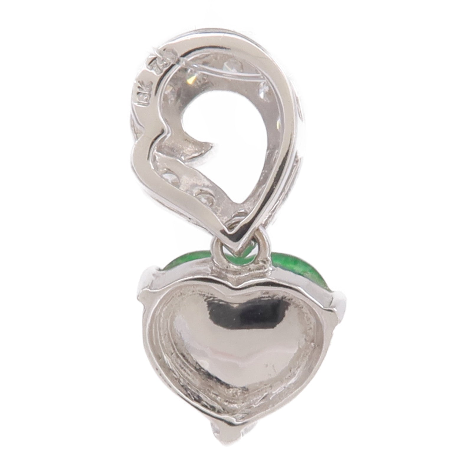 JEWELRY 18K白金Jade Diamond Pendant Top翡翠/鑽石吊墜
