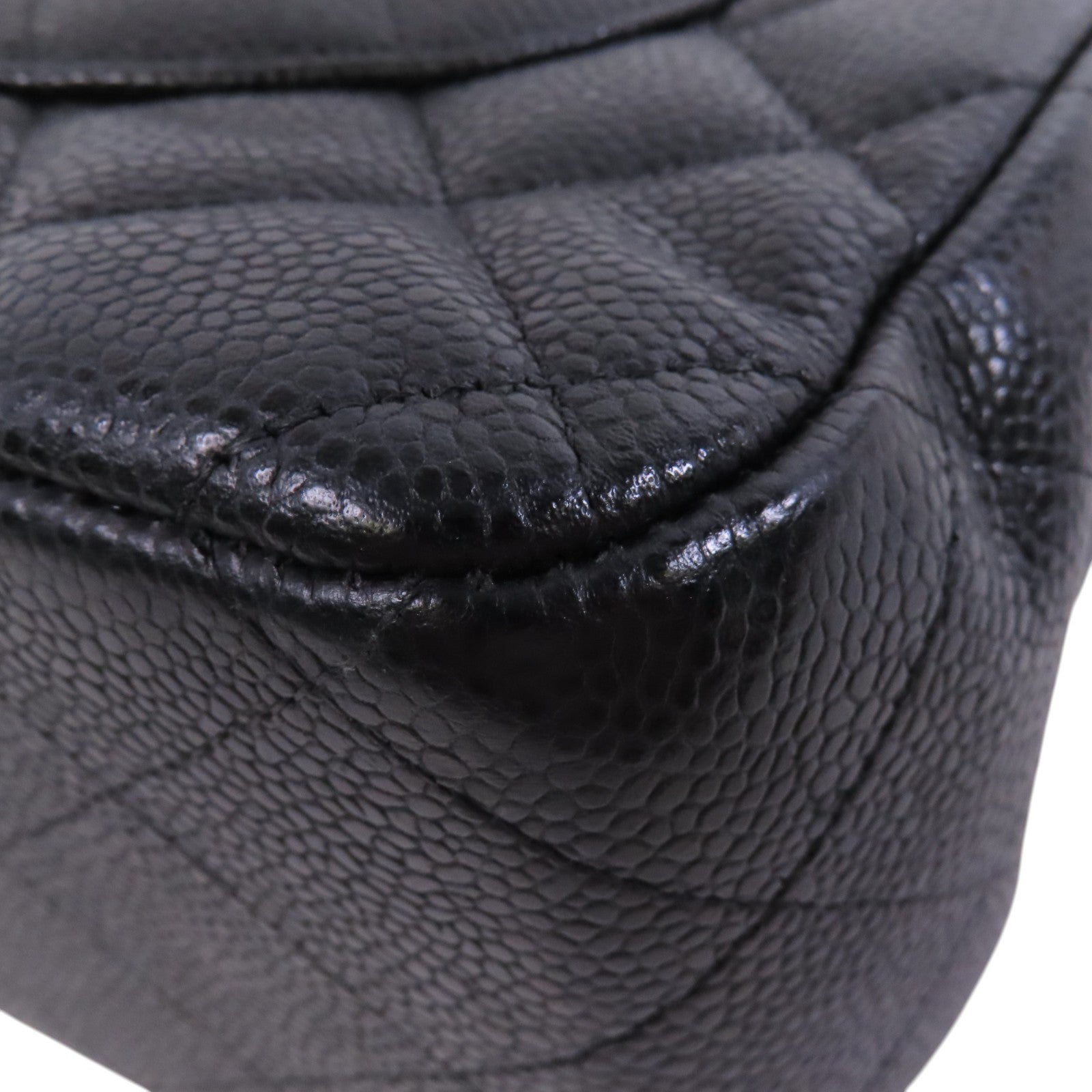 CHANEL 牛皮皮革Large Classic 30銀扣鏈帶肩背袋