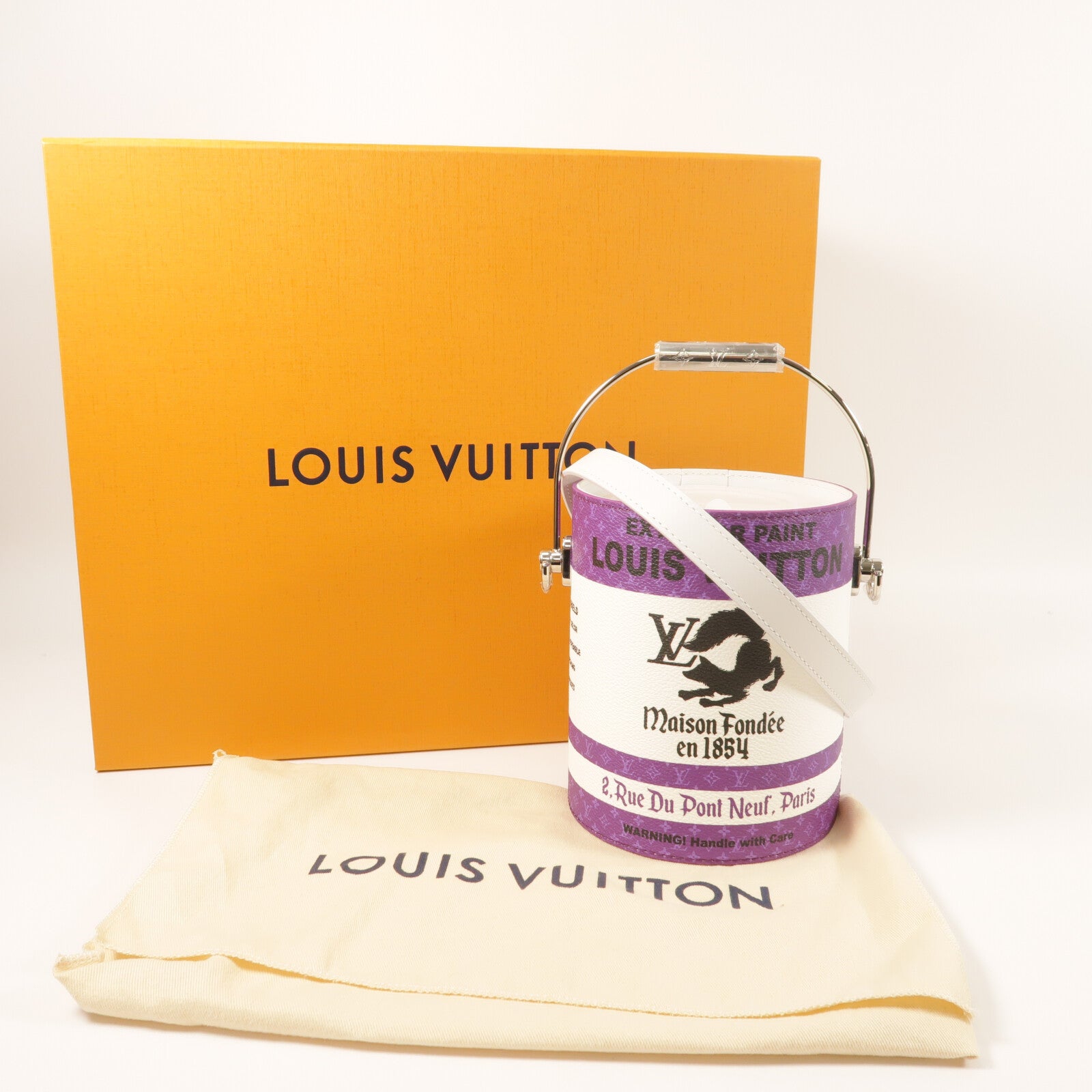 LOUIS VUITTON 塗層帆布/牛皮皮革Paint Can手挽肩背兩用袋